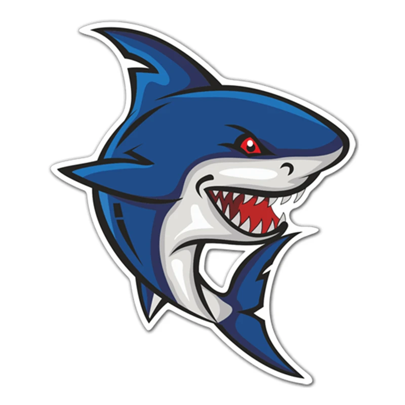 

S40274# Various Sizes PVC Decal Rabid Shark Car Sticker Waterproof on Bumper Rear Window Laptop Refrigerator Toilet
