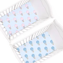 

LVYZIHO Hot Air Balloon Elephant Baby Sheet 28"x52" Fitted Crib Mattress ​Protector Cradle Cover Elastic Fitted Baby Sheet
