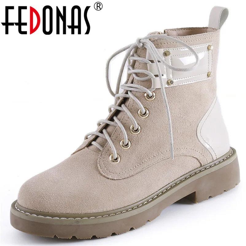 

FEDONAS Comfortable Women Cow Suede Ankle Boots Basic Office Shoes Woman Winter Warm High Heels Female Platform Short Boots