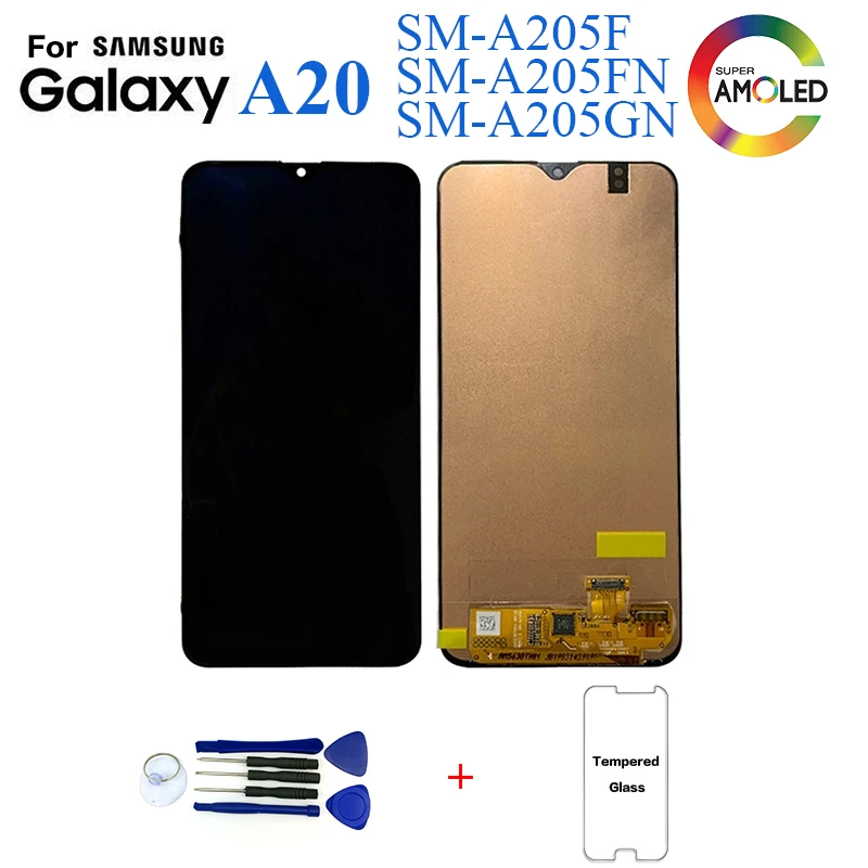 ЖК дисплей Super AMOLED 6 4 ''для SAMSUNG Galaxy 2019 A20 A205/DS A205F A205FN A205GN с сенсорным экраном и