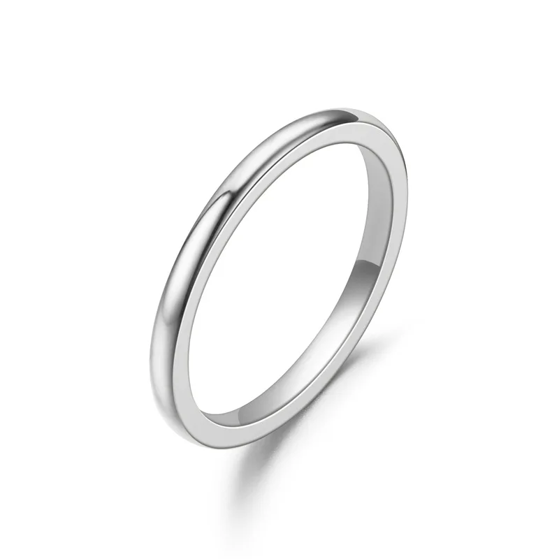Модное разноцветное Радужное кольцо 2 мм, кольцо из нержавеющей стали для мужчин и женщин, обручальное кольцо для мужчин и женщин, пара колец ювелирные изделия, аксессуары - Цвет основного камня: Silver