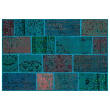 

Handmade Turquoise Vintage Overdyed Patchwork Area Rug 120x180 Cm-3'11''X5'11''