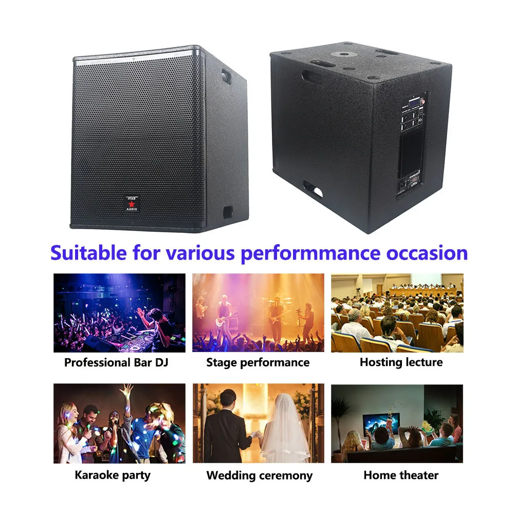 15 inch powered dj pa audio subwoofer