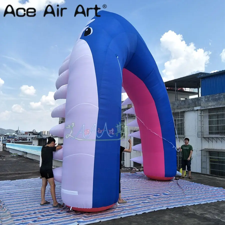 Гигантская Арка головы животного 5x5 м надувная АРКА акулы для событий океана