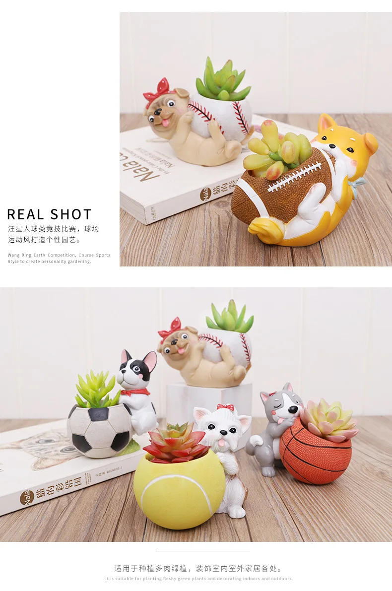 Creative Resin Succulent Plant Pots Mini Flower Pot Decorative Desktop Flowerpot Fairy Garden Home Garden Decoration (2)