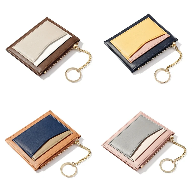 

Korean version of the mosaic women's wallet multi-card zipper card package key ring small wallet simple elegant wallet