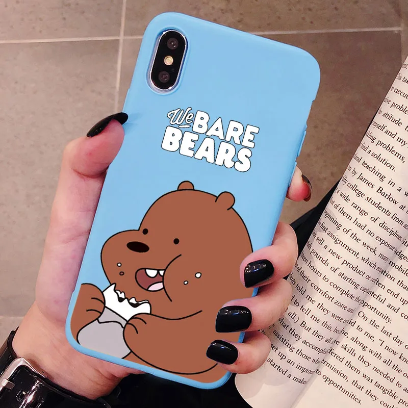 Чехол для телефона XiaoMi RedMi Note 8, 7, 6, 5, K20 Pro, матовый Силиконовый чехол с мультяшным принтом «Мы Голые Медведи», мягкая задняя крышка - Цвет: P2Blue