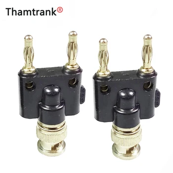 

10pcs/lot BNC Male Plug to Dual 4mm Banana Male Plug RF Coaxial Adapter Connector BNC Male Terminals