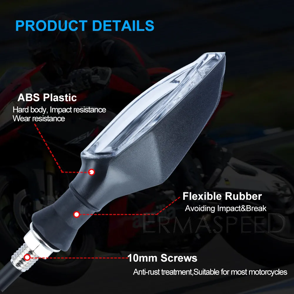 4Pcs/Set 12V Universal LED Motorcycle Turn Signal Light Waterproof Blinker Indicator Flasher Lamp Motorbike Moto Accessories Motorcycle Turn Signal Lights