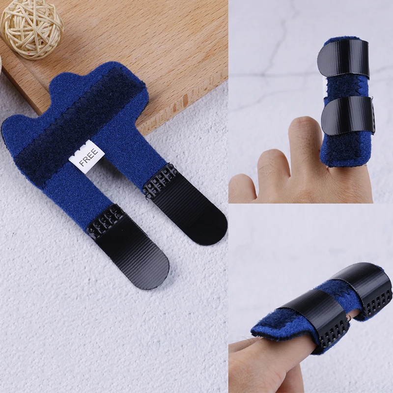 1Pcs Pain Relief Aluminium Finger Splint Fracture Protection Brace Corrector Support With Adjustable Tape Bandage New
