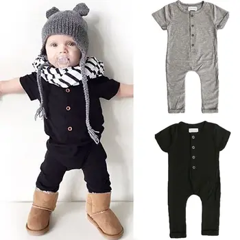 

Pudcoco USPS Fast Shipping 0-24M Newborn Kids Baby Boy Girl Romper Button Short Sleeve Jumpsuit Outfits One-piece