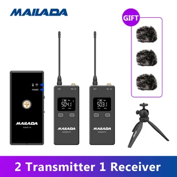 

Wireless Microphone Mailada VLOGGO UHF Condensor Mic Video Recording Lavalier Trans/Receivers for Phones DSLR pk Blink