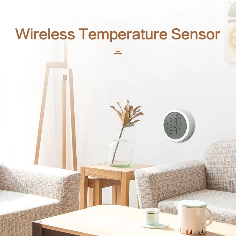 Tuya ZigBee Smart Temperature And Humidity Sensor Battery Powered Smartlife APP Remote Control Works With Alexa Google Assistant
