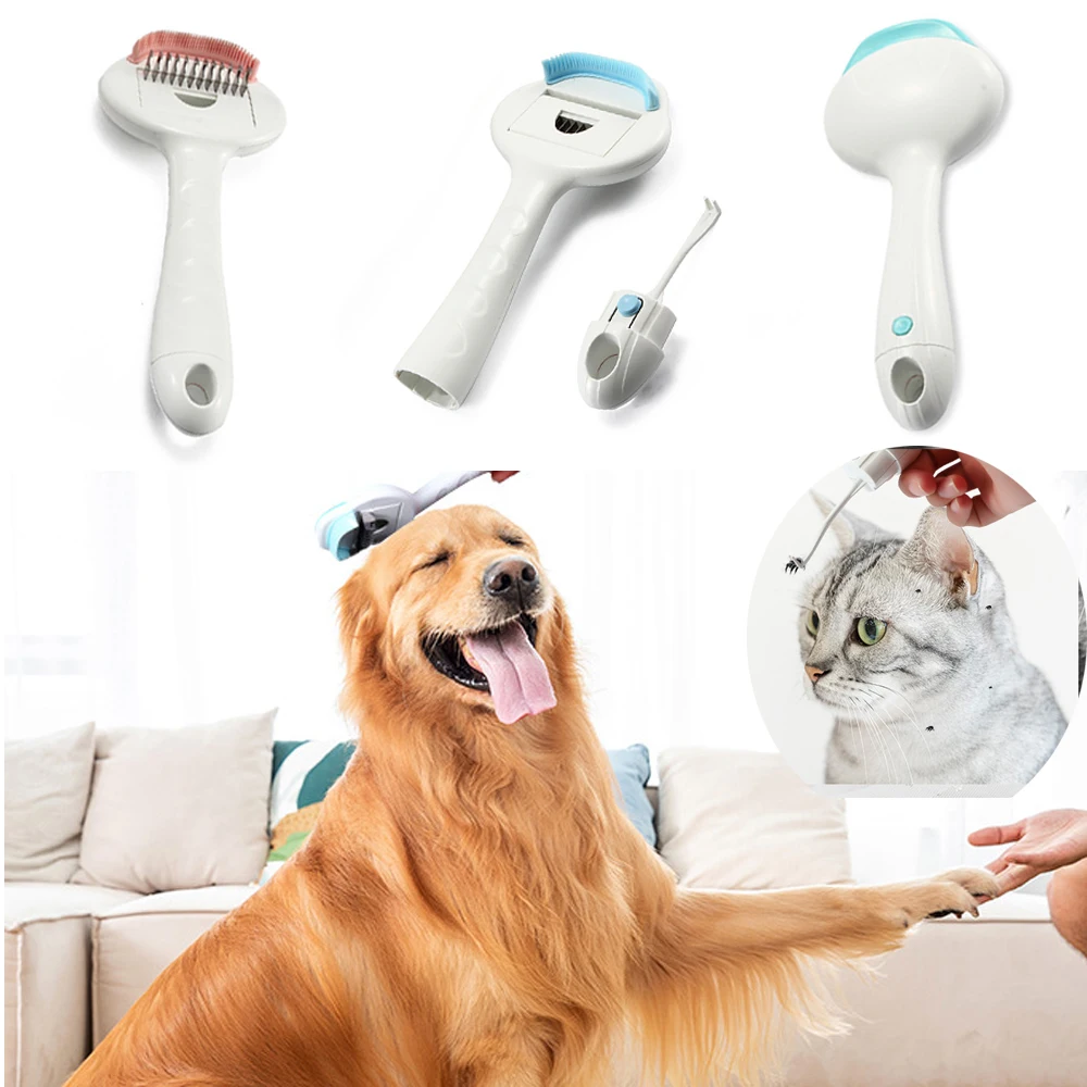 

Cat Grooming Tools Kitten Dog Professional Multifunctional Comb Non-toxic Lice Comb Open Hair Knot Comb Epilator Cat Accessories