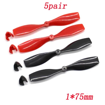 

5pair DIY Model Assembly Toy Airplane 1*75mm Propeller Plastic CW CCW Paddle Aperture 1mm Prop for RC Fixed-wing Aircraft Parts