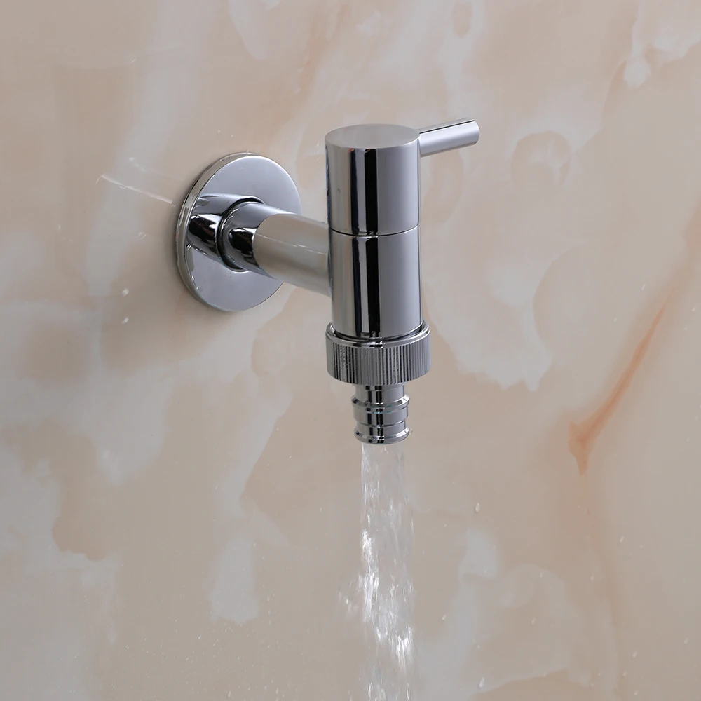 Wall Mounted Cold Water only Laundry Utility Faucet Mop Pool Tap Chrome Finish