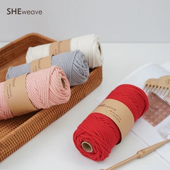 

100% cotton macrame cord 4mm Braided cord for macrame wall hanging macrame bags