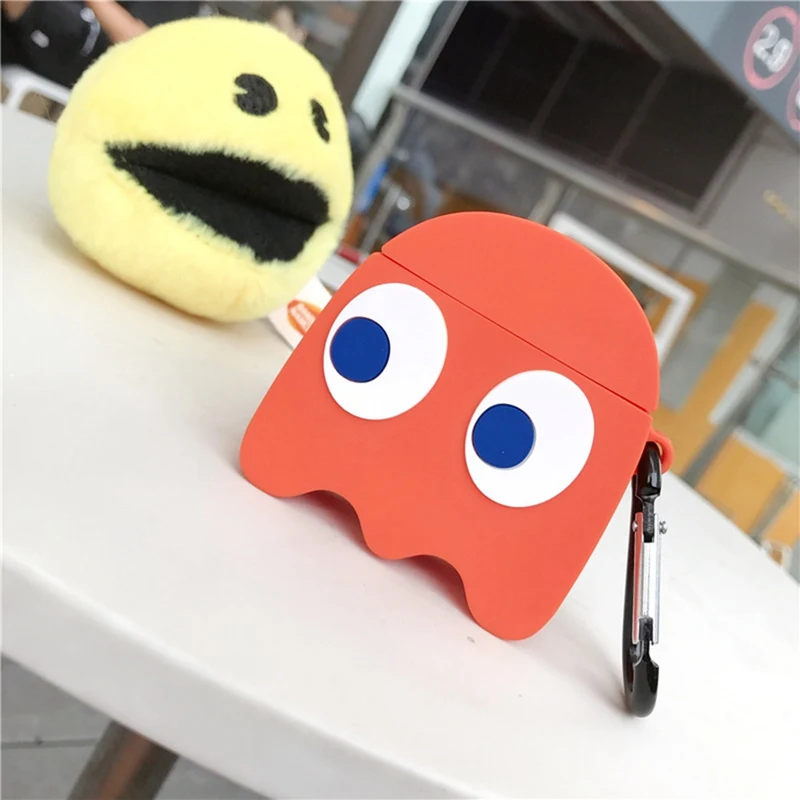 Мультяшный милый 3D чехол с большими глазами для Airpods Беспроводная bluetooth-гарнитура IPods анти-осенняя Мягкая коробка оболочки - Цвет: OR