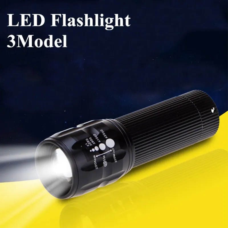 

Mini LED Torch flashlight tactical super power flashlight zoom in battery power torch hand ourdoor lighting pocket torch lighter