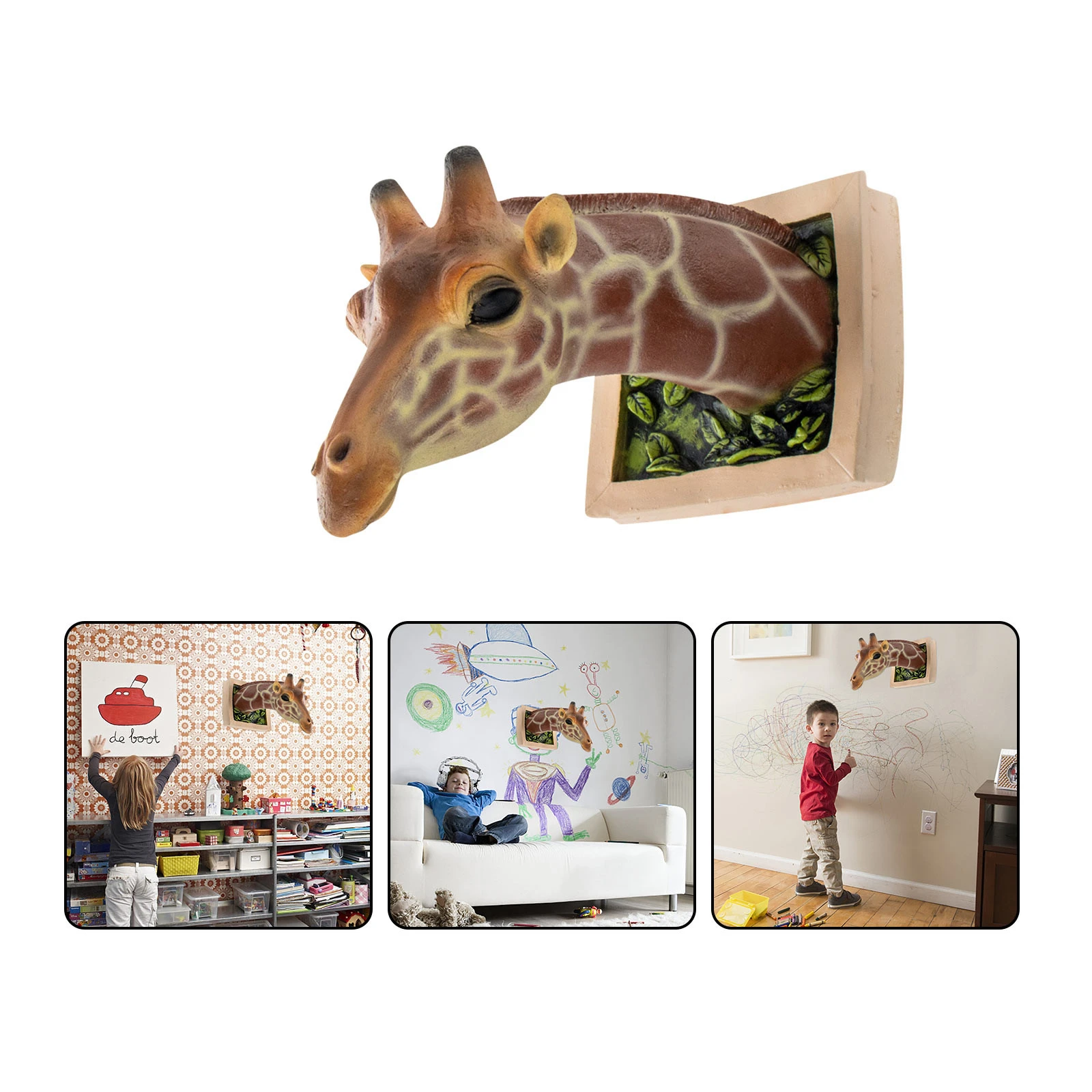 3d Home Decor Giraffe Head Wall Hanging Wall Mounted Giraffe Sculpture Wall Art Life Like 21 Creative Deco Chambre Bebe Fille Plush Wall Stuff Aliexpress