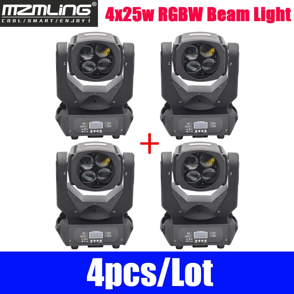 4pcs/Lot LED 4x25w RGBW Beam Light DMX512 Moving Head Professional DJ /Bar /Party /Show /Stage Stage Machine | Лампы и освещение