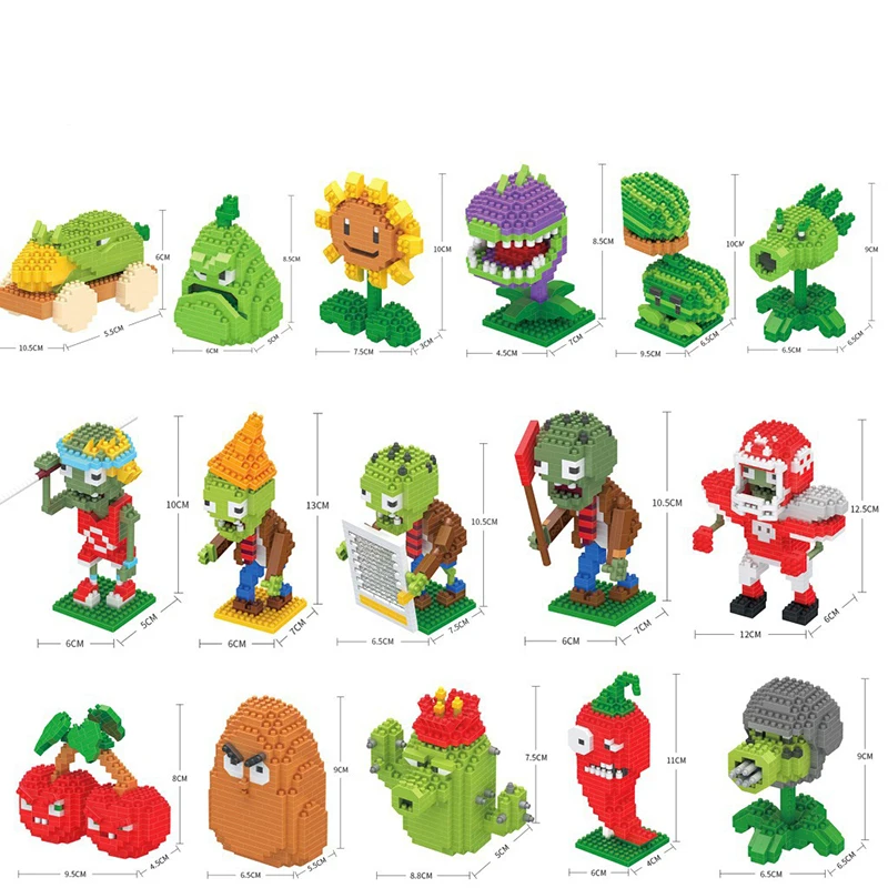 Новые Строительные блоки для растений бриллиантовый кирпич зомби Мексиканский