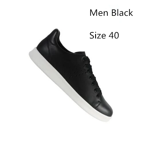 Men Black 40 Xiaomi MIJIA FreeTie кожаный скейтборд Мужская обувь противоскользящая Мода Досуг поддержка смарт-чип(не включает) Прямая поставка - Цвет: Men Black 40