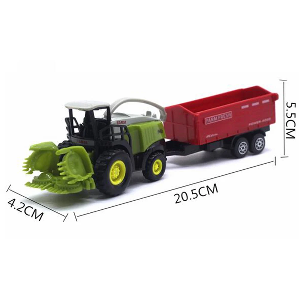 1/55 литая под давлением сельскохозяйственный грузовик трактор фрикционная модель автомобиля детская развивающая игрушка подарок кроп резак электростанция для детей день рождения