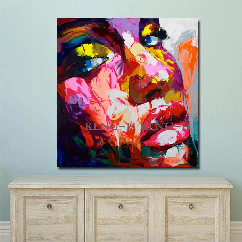 100 Pintado A Mano Hermosa Pared Arte Cool Chica Figura Retrato