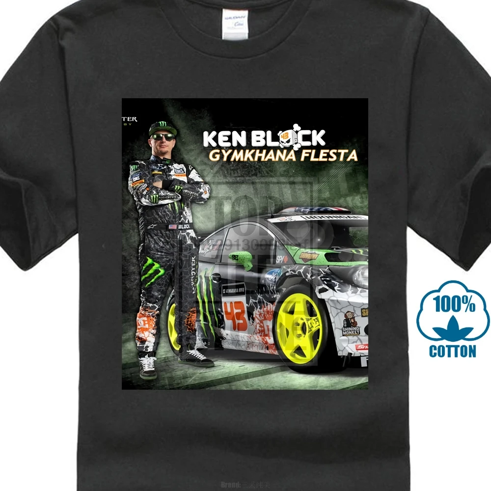 Черная футболка для ралли Ken Block 43 новая размеров от S до 3Xl | Мужская одежда