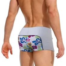 Модные мужские сексуальные плавки с градиентом для бодибилдинга, пляжные шорты для плавания, боксеры