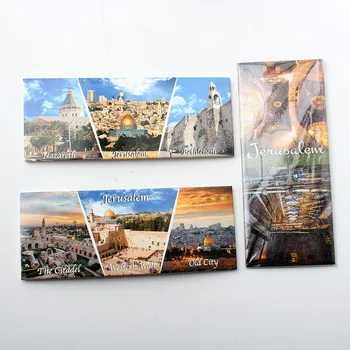 

Jerusalem Fridge Magnets Tinplate Rectangle Refrigerator Magnets Gifts Modern Home Kitchen Decoration