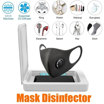 

Double UV Lamp Phone Sterilizer Box Multifunction Personal Sanitizer Disinfection Aromatherapy Cleaner Boxes for Cellphone mask