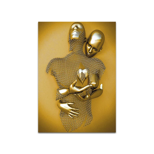 Modern Metal Figure Statue Art Canvas Painting Romantic Abstract Posters and Prints Wall Pictures for Living Room Home Decor 9