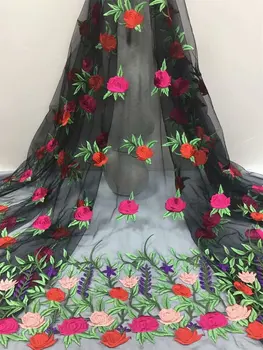 

5yards/lot high quality nigerian french lace embroidered tulle lace fabric for wedding dress,2020 Russia African lace fabric