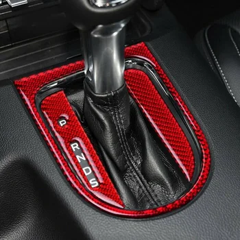 

4pcs Gear Shift trim Red Carbon Fiber Box For Ford Mustang 2015-2019 Interior