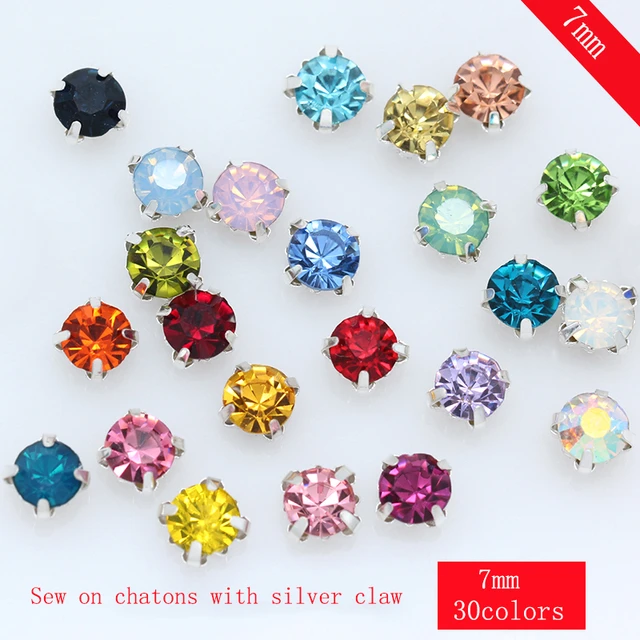 100pcs Hole Sewing Stone Beads Crystal Glass Rhinestone Gold Cup