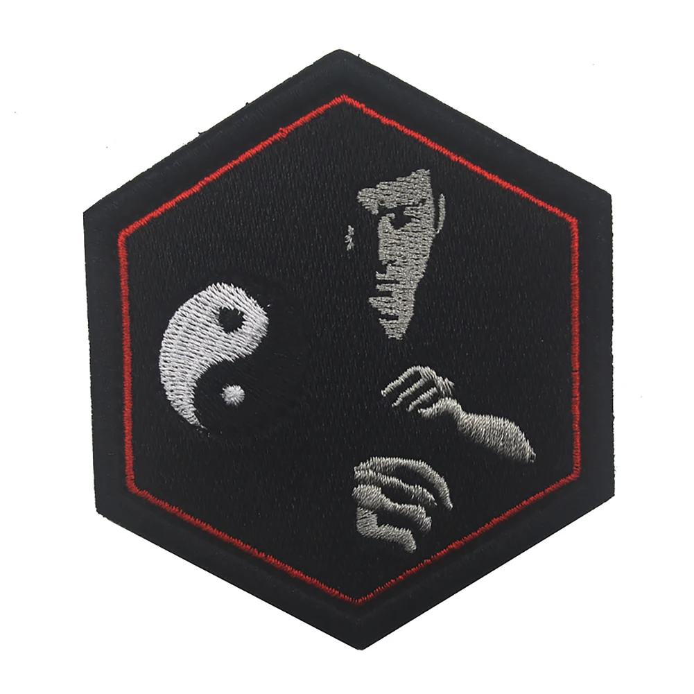 1pc Portable reusable Bruce Lee's morale embroidery badge DIY Apparel Armband Clothes Backpack Hat Patch