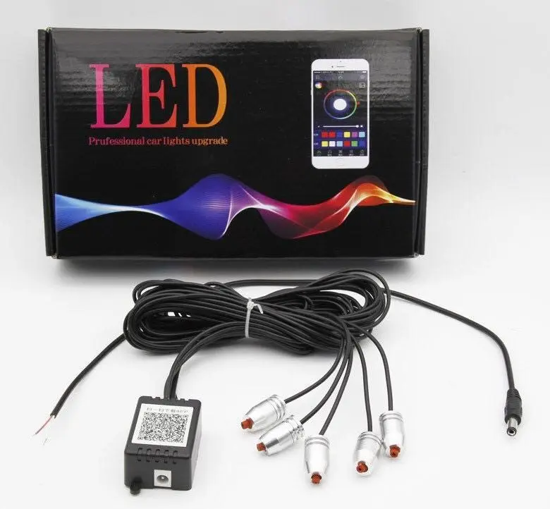 

Bullet Car LED Light Guide Ambience Light Colorful Luminescent Light Optical Fiber One to Five APP Music Voice Control Atmospher