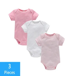 3-Pack Unisex Baby Bodysuit Set - Soft Cotton Summer Rompers - 18-24M (3pcs style1)