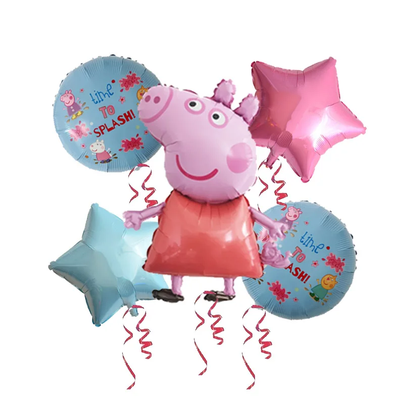 5 шт./партия 18 дюймов Peppa Pig helium Воздушные шары Дети День Рождения вечерние украшения детский душ Джордж баллон детские игрушки globos - Цвет: Многоцветный