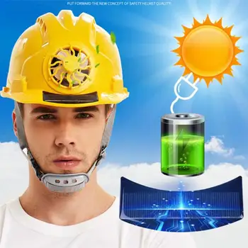 

Solar Power Fan Helmet Outdoor Construction Working Safety Hat Protective Cap