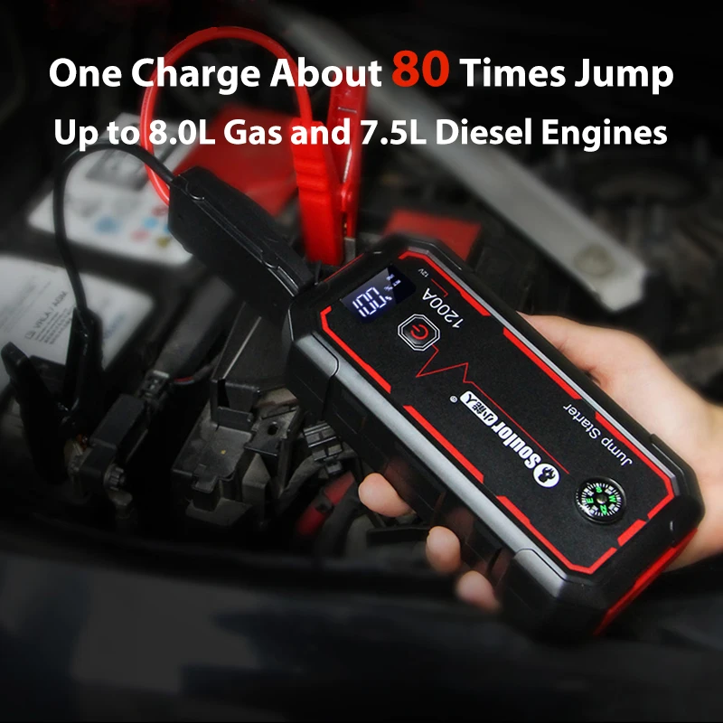 Car Jump Starter 38000mAh Power Bank Portable Car Battery Booster Charger 12V Auto Starting Device Starter LCD Screen