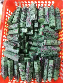 

10000g natural Green Rubyly Zoisite crystal quartz point healing