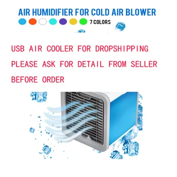 

DEKAXI USB Air Conditioner Humidifier Purifier 7 Colors Cool Light Soothing Wind Air Cooler Fan Air Cooling Fan for Office