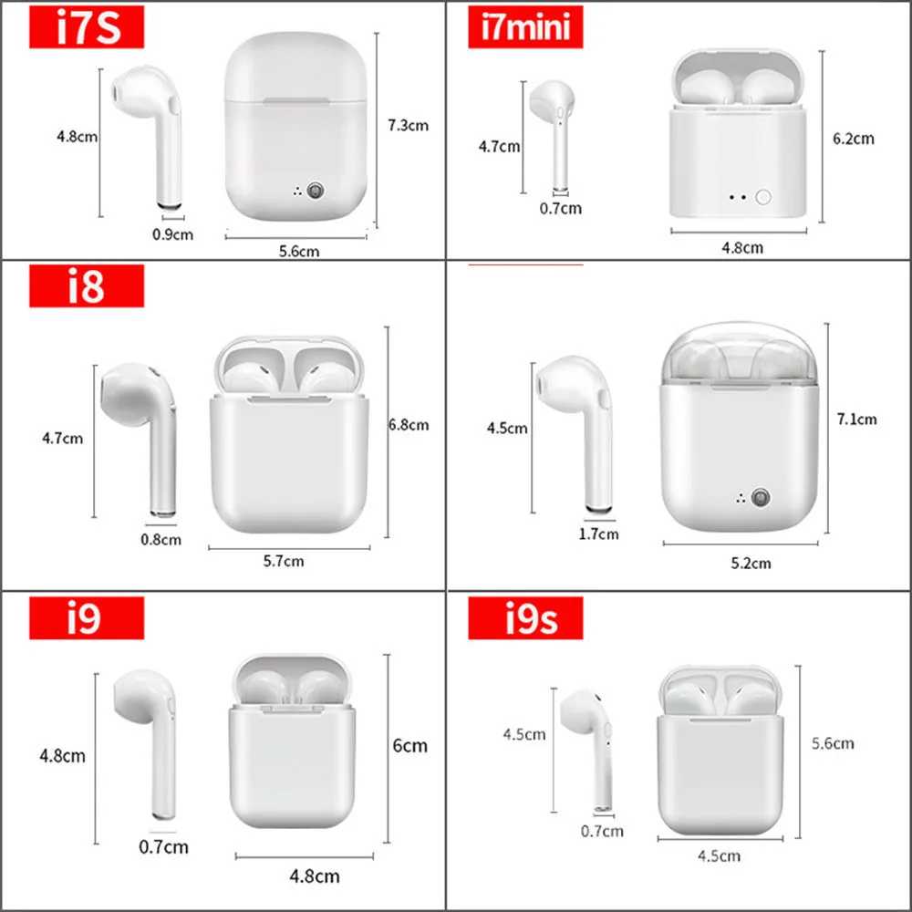 Мини i7s TWS беспроводные наушники 5,0 Bluetooth стереогарнитура спортивный наушник с зарядным устройством для xiaomi Huawei смарт-телефон