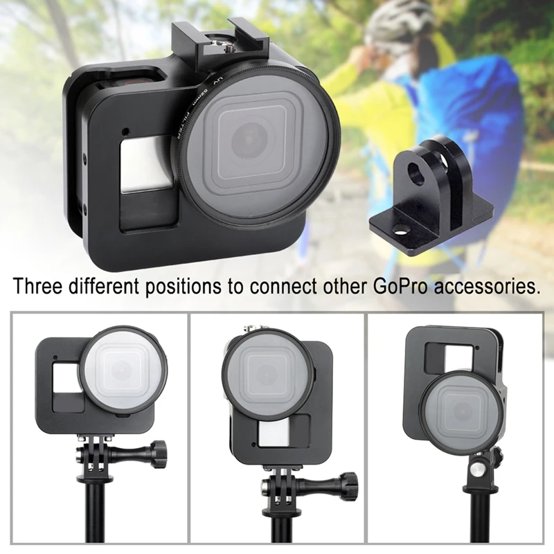 Защитный чехол из алюминиевого сплава для GoPro Hero 8 черная металлическая рамка