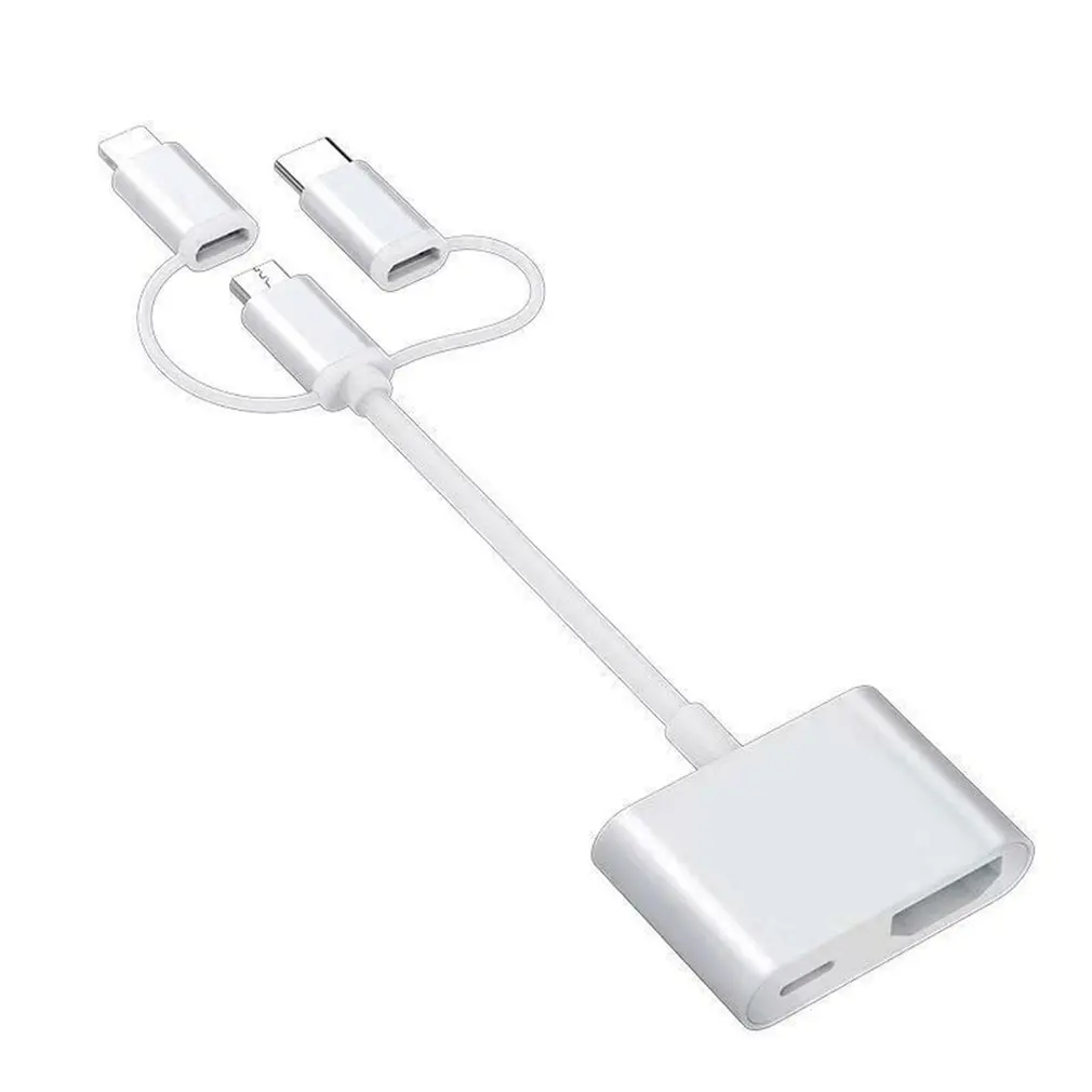 3 в 1 type C к HDMI 1080P цифровой AV ТВ Кабель-адаптер для Android для Iphone 7 8 X хаб Кабель-адаптер
