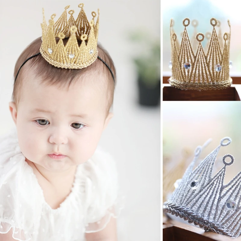 

1 Pc Princess Mini Glitter Lace Crown Headband Baby Girls DIY Crafts Birthday Party Infant Newborn Hair Accessories
