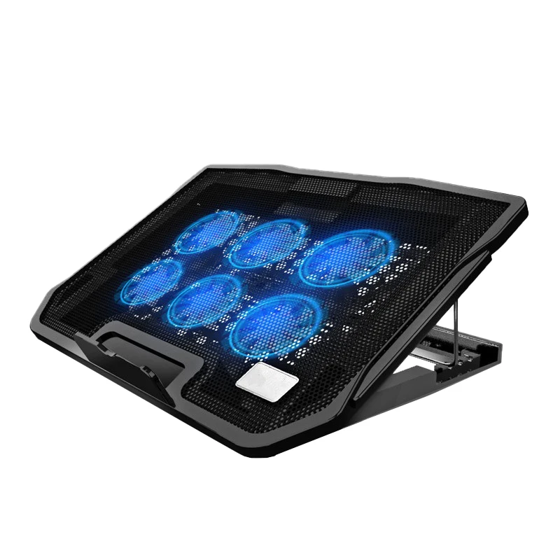 

6-Fan Cooling Pad Notebook Laptop Stand Portable Adjustable Aluminum Desktop Ventilated Cooling Holder Folding Ultra F